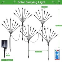 5 Pack Solar Garden Lights, Solar Firefly Lights Outdoor Waterproof 8 Modes Starburst Solar Powered Swaying Lights Garden Decor For Party Patio Yard Pathway Landscape Outdoor Lights Decorative