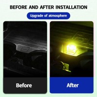 Miytsya 4 PcS USBLED car Interior Atmosphere Lamp Night Led Decoration Mini USB Light Ambient Lighting Kit charging for Interior Led Lights Yellow