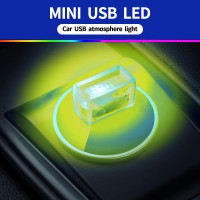 Miytsya 4 PcS USBLED car Interior Atmosphere Lamp Night Led Decoration Mini USB Light Ambient Lighting Kit charging for Interior Led Lights Yellow