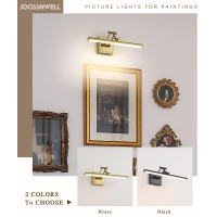 Joossnwell Modern Picture Lighting Led Picture Lights For Paintings Brass Hardwired Gallery Light Gold With Adjustable Swing Ar