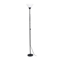 Simple Designs 1 Light Stick Torchiere Floor Lamp With Black Finish Lf1011-Blk