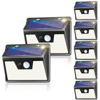 Solar Lights Outdoor 7 Pack, 140Led/3 Modes Motion Sensor, Solar Powered, Wireless Ip65 Waterproof Outdoor Wall Lights, Bright For Backyard Garden Fence Patio Front Door