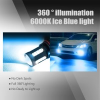 Dewkou Pack2 9005 LED Light Bulbs 6000K White Led Fog Light Bulb 1200 Lumens Xenon White Extremely Super Bright car Replacement Headlights Waterproof Quick Installation Ice Blue