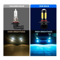 Dewkou Pack2 9005 LED Light Bulbs 6000K White Led Fog Light Bulb 1200 Lumens Xenon White Extremely Super Bright car Replacement Headlights Waterproof Quick Installation Ice Blue