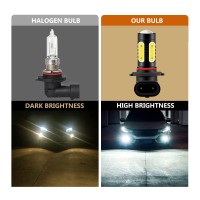 Dewkou Pack2 9005 LED Light Bulbs 6000K White Led Fog Light Bulb 1200 Lumens Xenon White Extremely Super Bright car Replacement Headlights Waterproof Quick Installation White