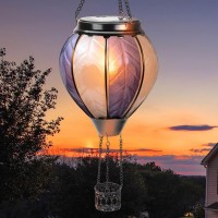 18Inch Hot Air Balloon Solar Lantern With Flickering Flame Hanging Solar Outdoor Lantern Lights Waterproof Lanterns For Garden P