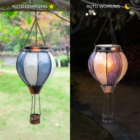 18Inch Hot Air Balloon Solar Lantern With Flickering Flame Hanging Solar Outdoor Lantern Lights Waterproof Lanterns For Garden P