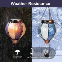 18Inch Hot Air Balloon Solar Lantern With Flickering Flame Hanging Solar Outdoor Lantern Lights Waterproof Lanterns For Garden P