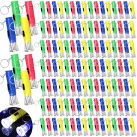 Geelin 200 Pcs Mini Flashlight Keychain 6 Colors Flashlight Small Led Torch Keyring Flashlights For Hiking Camping Party Favors