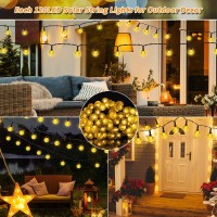 Solar Outdoor Lights, 240Led Solar String Lights Outdoor Waterproof For Patio Decor, 8Mode Globe Solar Powered String Lights, Led Fairy Solar Patio Lights For Tree Balcony Decorations Warm White 2Pack