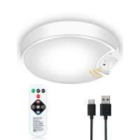 Molrebe Motion Sensor Ceiling Light, Usb Rechargeable Battery Powered Led Ceiling Light Indoor/Outdoor, 3-In-1 Color Temperatures, Closet Light For Bathroom Closet Stairs Porch Hallway Pantry Wall