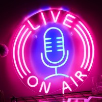 Live On Air Neon Sign Led Neon Signs Wall Decor Live On Air Neon Lights Usb Powered 128X128 Boys Room Game Room Decor Living R