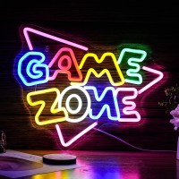 Game Zone Neon Sign Led Colorful Neon Light For Wall Decor Dimmable Usb Neon Lights For Game Room Game Party Decor Bedroom Man C