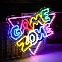 Game Zone Neon Sign Led Colorful Neon Light For Wall Decor Dimmable Usb Neon Lights For Game Room Game Party Decor Bedroom Man C