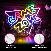 Game Zone Neon Sign Led Colorful Neon Light For Wall Decor Dimmable Usb Neon Lights For Game Room Game Party Decor Bedroom Man C