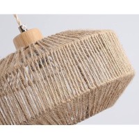 Hchunqjor Coastal Woven Pendant Light Fixture Onelight Adjustable Natural Hemp Rope Cage Pendant Lighting For Kitchen Island Si