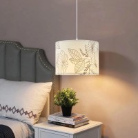 Cckzqyr Plug In Pendant Light 15 Ft Hanging Lamp With Plug In Cord Onoff Switch Flower Fabric Shade 3 Color Bulb Hanging Li