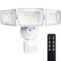 Brightown Flood Lights Outdoor With Remote, 40W 4500Lm Dusk To Dawn Motion Sensor Security Lights 3 Mode Adjustable, 3000K-6500K White Warm Color Adjustment, Ip65 Waterproof Outdoor Lights For Garage