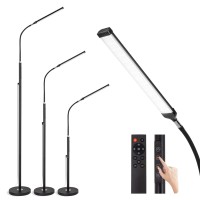 Xxean Led Floor Lamp With Remote Touch Control Dimmable 15W Pole Lamps For Living Room 70 Adjustable Height Standing Reading L