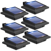 Gutter Lights,40 Led Solar Patio Decor Lights, Deck Lights Outdoor Waterproof Fence Lights For Wall Backyard Porch, Patio, Pool,Step Stairs, Yard, Garden, Pathway (6Pack-Black,Cool White Light)