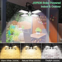 Jofios Solar Pendant Lights Outdoor Indoor,Dual Head Solar Shed Lights Indoor With Motion Sensor With Remote,120