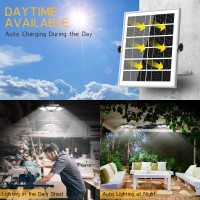 Deogos Solar Pendant Lights Dual Head Solar Shed Lights With Motion Sensor For Outdoor 180 Led Solar Indoor Lights With Remote