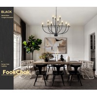 Fookchak Black Foyer Chandelier 12 Light Hallway Chandelier For Entryway High Ceiling Staircase Chandelier 36In Light Fixture Ch