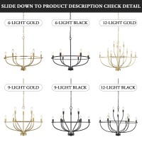 Fookchak 9Light Black Chandelier Light Fixture Classic Candle Chandelier Lighting Over Table For Dining Room Living Room Bedroo