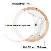 Led Ceiling Light Flush Mount 12 Inch 24W Wood Bedroom Light Fixture With Round Modern Flat Overhead Minimalist Ceiling Lamps F