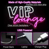 Horseneon Vip Lounge Neon Signs For Wall Decor Vip Neon Lights Signs For Room Decor Led Light Up Sign With Usb Powered For Bar