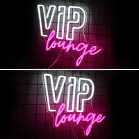 Horseneon Vip Lounge Neon Signs For Wall Decor Vip Neon Lights Signs For Room Decor Led Light Up Sign With Usb Powered For Bar