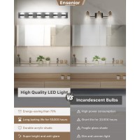 Ensenior Bathroom Vanity Light Fixtures Over Mirror 6 Lights374 Inch Modern Dimmable Black Vanity Lighting Lixtures Acryli