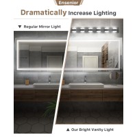 Ensenior Bathroom Vanity Light Fixtures Over Mirror 6 Lights374 Inch Modern Dimmable Black Vanity Lighting Lixtures Acryli