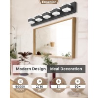 Ensenior Bathroom Vanity Light Fixtures Over Mirror 5 Lights311 Inch Modern Dimmable Black Vanity Lighting Lixtures Acryli