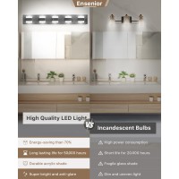 Ensenior Bathroom Vanity Light Fixtures Over Mirror 5 Lights311 Inch Modern Dimmable Black Vanity Lighting Lixtures Acryli