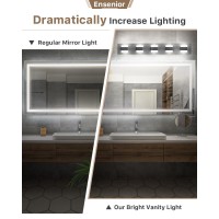 Ensenior Bathroom Vanity Light Fixtures Over Mirror 5 Lights311 Inch Modern Dimmable Black Vanity Lighting Lixtures Acryli