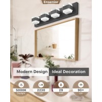 Ensenior Bathroom Vanity Light Fixtures Over Mirror 4 Lights248 Inch Modern Dimmable Black Vanity Lighting Lixtures Acryli