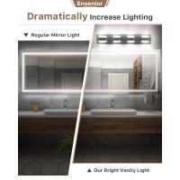 Ensenior Bathroom Vanity Light Fixtures Over Mirror 4 Lights248 Inch Modern Dimmable Black Vanity Lighting Lixtures Acryli