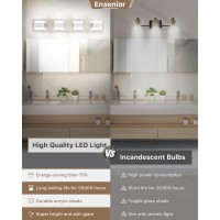 Ensenior Bathroom Vanity Light Fixtures Over Mirror 4 Lights248 Inch Modern Dimmable Chrome Vanity Lighting Lixtures Acryl