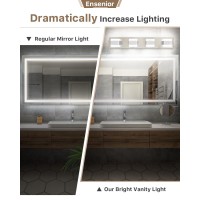 Ensenior Bathroom Vanity Light Fixtures Over Mirror 4 Lights248 Inch Modern Dimmable Chrome Vanity Lighting Lixtures Acryl