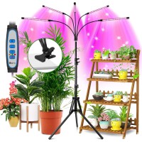 Garpsen Grow Light With Stand, 5 Heads Grow Lights For Indoor Plants, 100 Leds Full Spectrum Led Plant Light For Seed Starting, With Clip&15-63