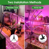 Garpsen Grow Light With Stand, 5 Heads Grow Lights For Indoor Plants, 100 Leds Full Spectrum Led Plant Light For Seed Starting, With Clip&15-63