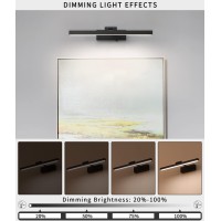 Joosenhouse Picture Light Battery Powered Dimmable Wireless Picture Lights With Timer Remote Rechargeable Painting Light Adjusta