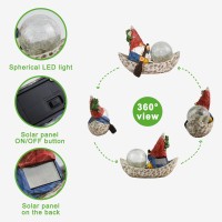 Rezpuao Garden Gnome Statue Solar Gnomes Figurine Outdoor Gnome Decor Gnomes Decorations For Yard With Solar Light Gnome Sculptu