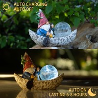 Rezpuao Garden Gnome Statue Solar Gnomes Figurine Outdoor Gnome Decor Gnomes Decorations For Yard With Solar Light Gnome Sculptu