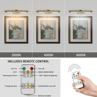 Joosenhouse Wireless Picture Light Battery Operated Rechargeable Picture Light 1653In With Remote Control Dimmable And Timer Of