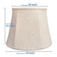 Double Tootoo Star Brown Lamp Shade Set Of 2, Large Drum Lampshade For Floor Light And Table Lamp 10X14X10 Inch, Diy Fabric Natural Linen Hand Crafted, Spider (Brown, 10 X 14 X 10.5 Inch)