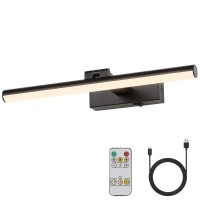 Joosenhouse Picture Light Battery Operated 1575 Inch Long Dimmable Wireless Picture Lights For Paintings Black With Adjustabl