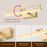 Joosenhouse Picture Light Battery Operated Dimmable Wireless Picture Light With Timer Remote Gold Painting Light Adjustable Swin