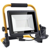 Orhomelife 50W 5000Lm Led Work Light 400W Equivalent 6000K Ip66 Waterproof Flood Lights 131Ft 4M Cord With Plug Portable Led